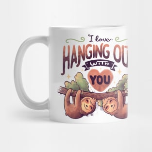 Hanging With You Cute Lover Lazy Gift Mug